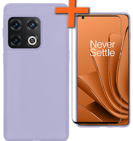 Nomfy Nomfy OnePlus 10 Pro Hoesje Siliconen Met Screenprotector - Lila