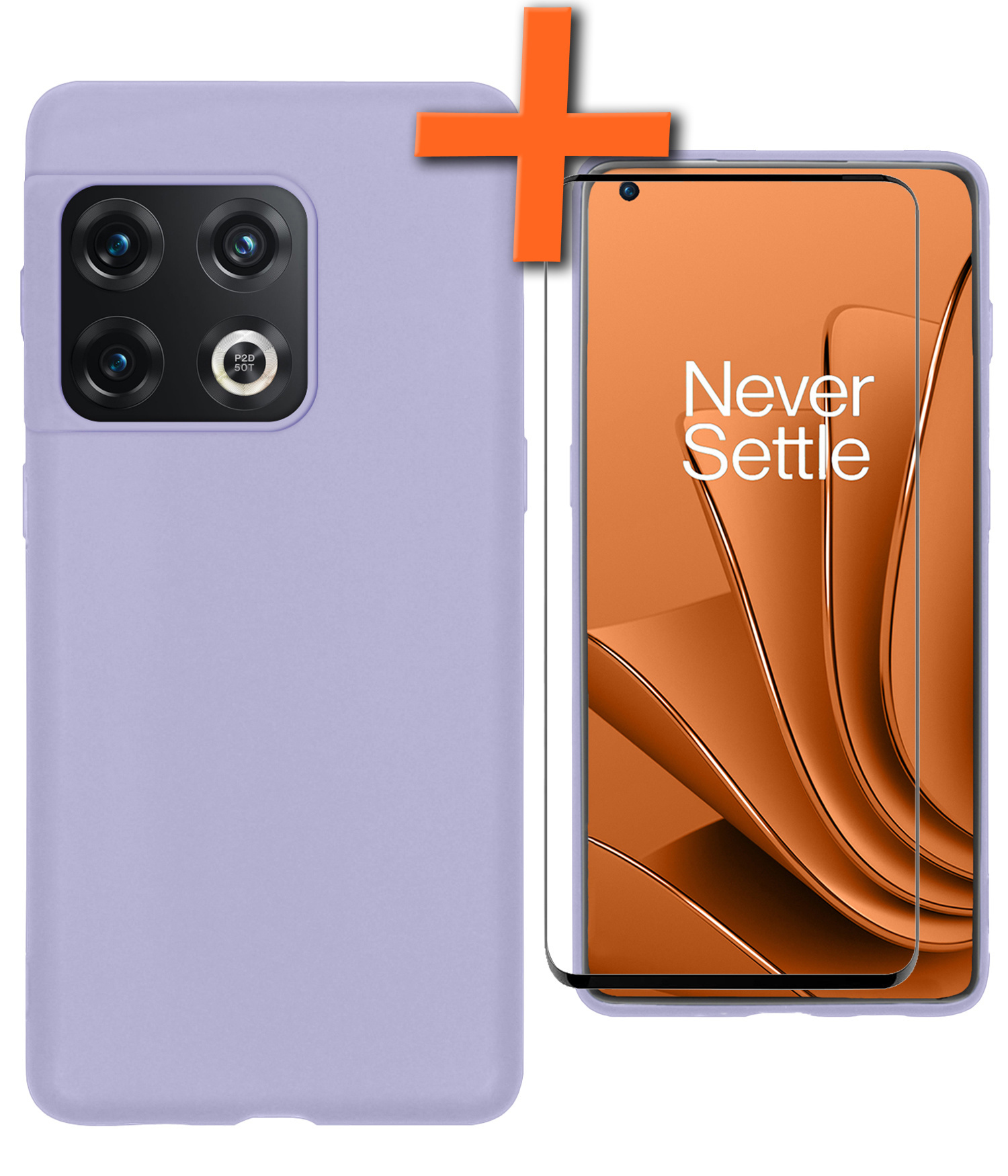 Nomfy Hoesje Geschikt voor OnePlus 10 Pro Hoesje Siliconen Cover Case Met Screenprotector - Hoes Geschikt voor OnePlus 10 Pro Hoes Back Case - Lila