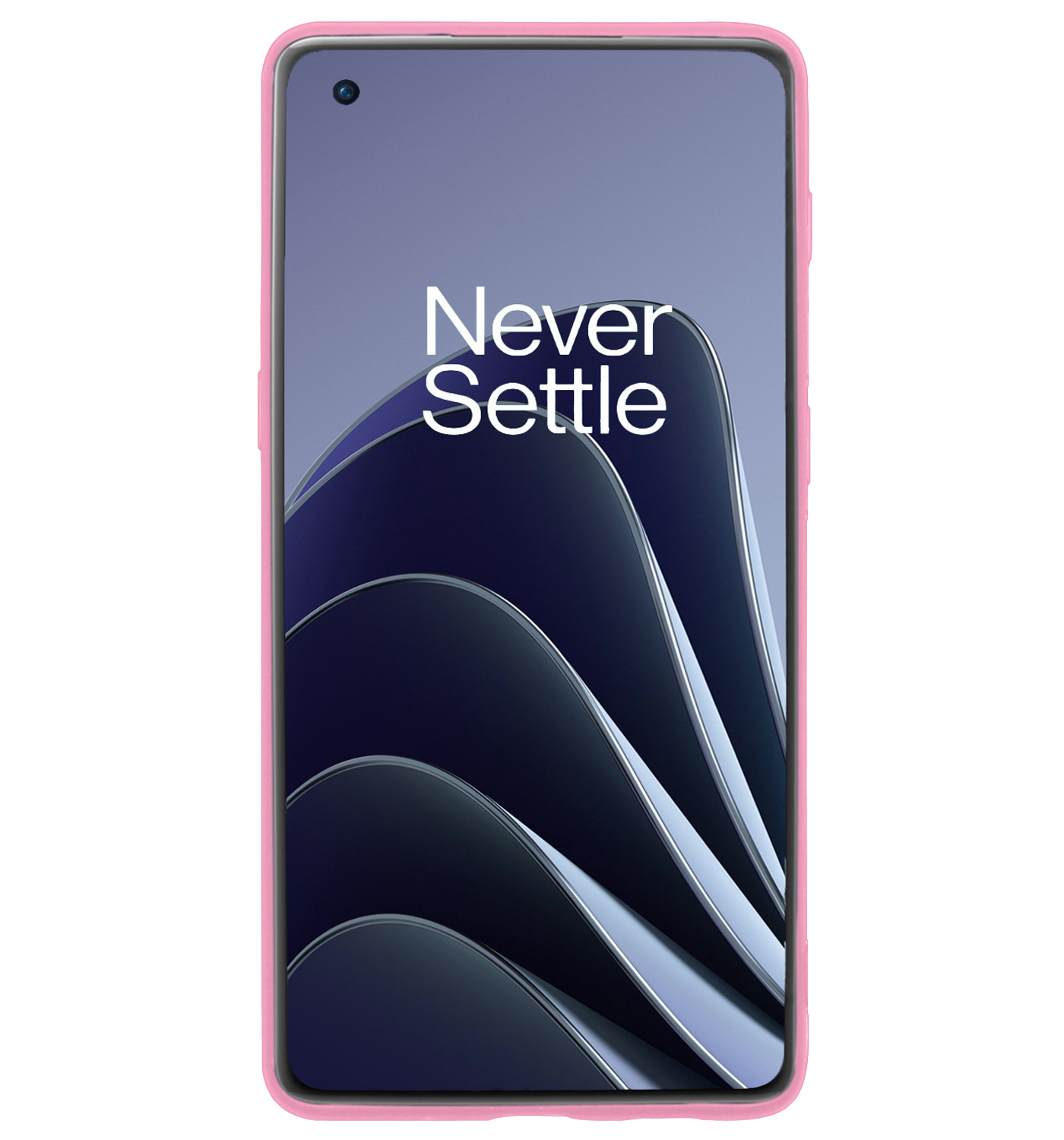 OnePlus 10 Pro Hoesje Siliconen Met Screenprotector - OnePlus 10 Pro Case Hoes Met Screenprotector - Licht Roze