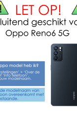 NoXx Hoes Geschikt voor OPPO Reno 6 Hoesje Siliconen Cover Shock Proof Back Case Shockproof Hoes Met Screenprotector - Transparant