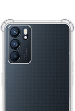 NoXx Hoes Geschikt voor OPPO Reno 6 Hoesje Siliconen Cover Shock Proof Back Case Shockproof Hoes Met 2x Screenprotector - Transparant