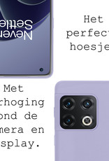 BASEY. Hoes Geschikt voor OnePlus 10 Pro Hoesje Siliconen Back Cover Case Met Screenprotector - Hoesje Geschikt voor OnePlus 10 Pro Hoes Cover Hoesje - Lila