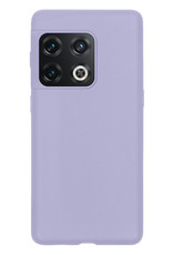 OnePlus 10 Pro Hoesje Siliconen Met Screenprotector - OnePlus 10 Pro Case Hoes Met Screenprotector - Lila