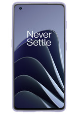 BASEY. Hoes Geschikt voor OnePlus 10 Pro Hoesje Siliconen Back Cover Case Met Screenprotector - Hoesje Geschikt voor OnePlus 10 Pro Hoes Cover Hoesje - Lila