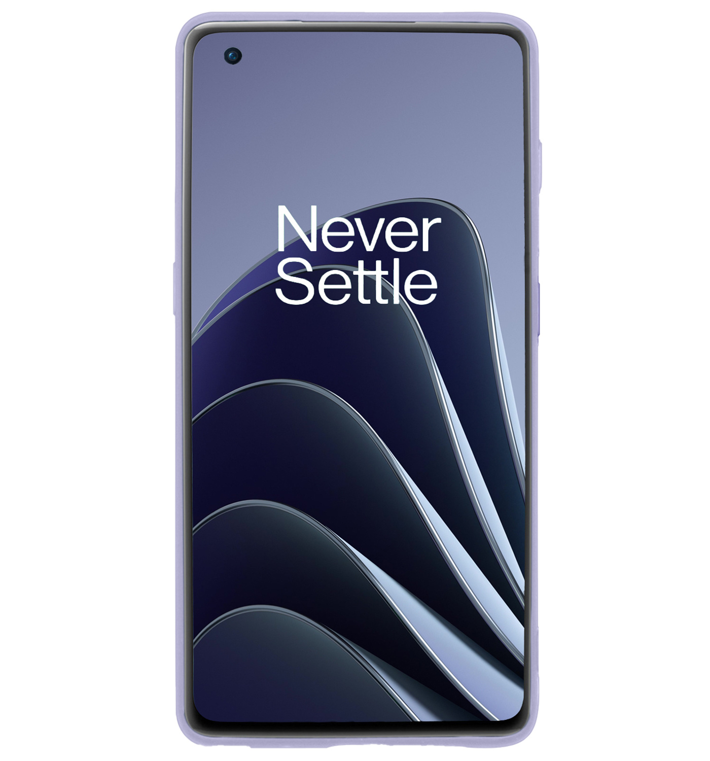 OnePlus 10 Pro Hoesje Siliconen Met Screenprotector - OnePlus 10 Pro Case Hoes Met Screenprotector - Lila