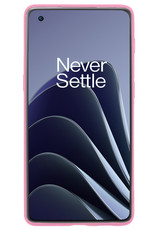OnePlus 10 Pro Hoesje Siliconen Met 2x Screenprotector - OnePlus 10 Pro Case Hoes Met 2x Screenprotector - Licht Roze