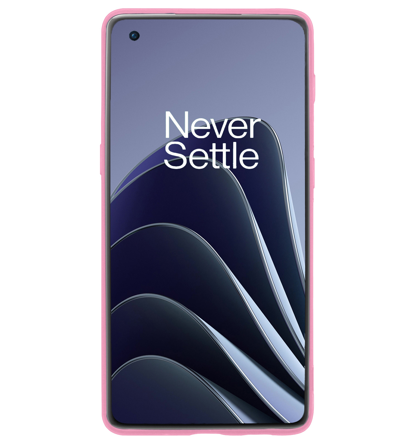 BASEY. Hoes Geschikt voor OnePlus 10 Pro Hoesje Siliconen Back Cover Case Met 2x Screenprotector - Hoesje Geschikt voor OnePlus 10 Pro Hoes Cover Hoesje - Lichtroze