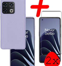 BASEY. BASEY. OnePlus 10 Pro Hoesje Siliconen Met 2x Screenprotector - Lila