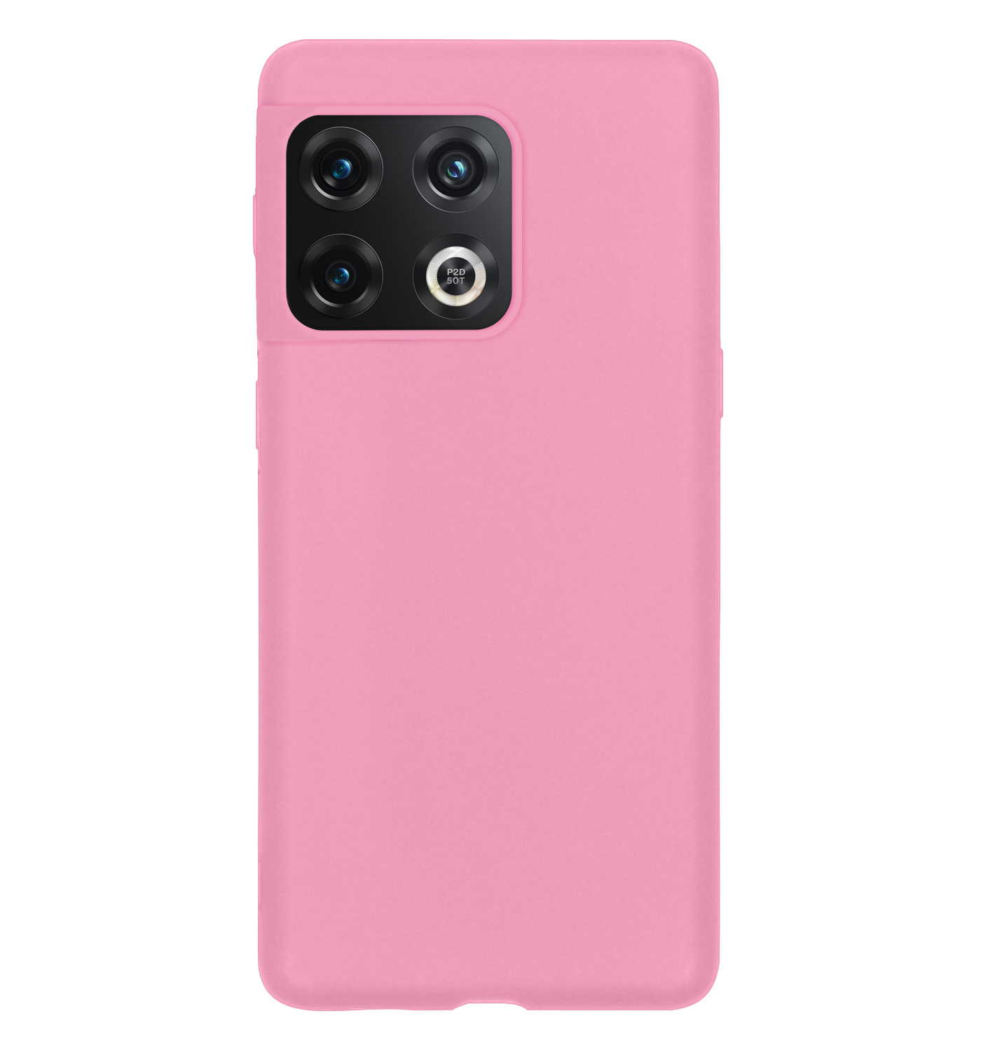 NoXx Hoes Geschikt voor OnePlus 10 Pro Hoesje Cover Siliconen Back Case Hoes Met Screenprotector - Lichtroze