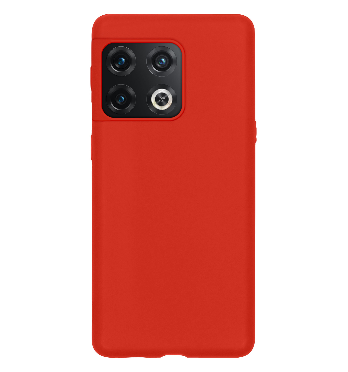 NoXx Hoes Geschikt voor OnePlus 10 Pro Hoesje Cover Siliconen Back Case Hoes Met Screenprotector - Rood