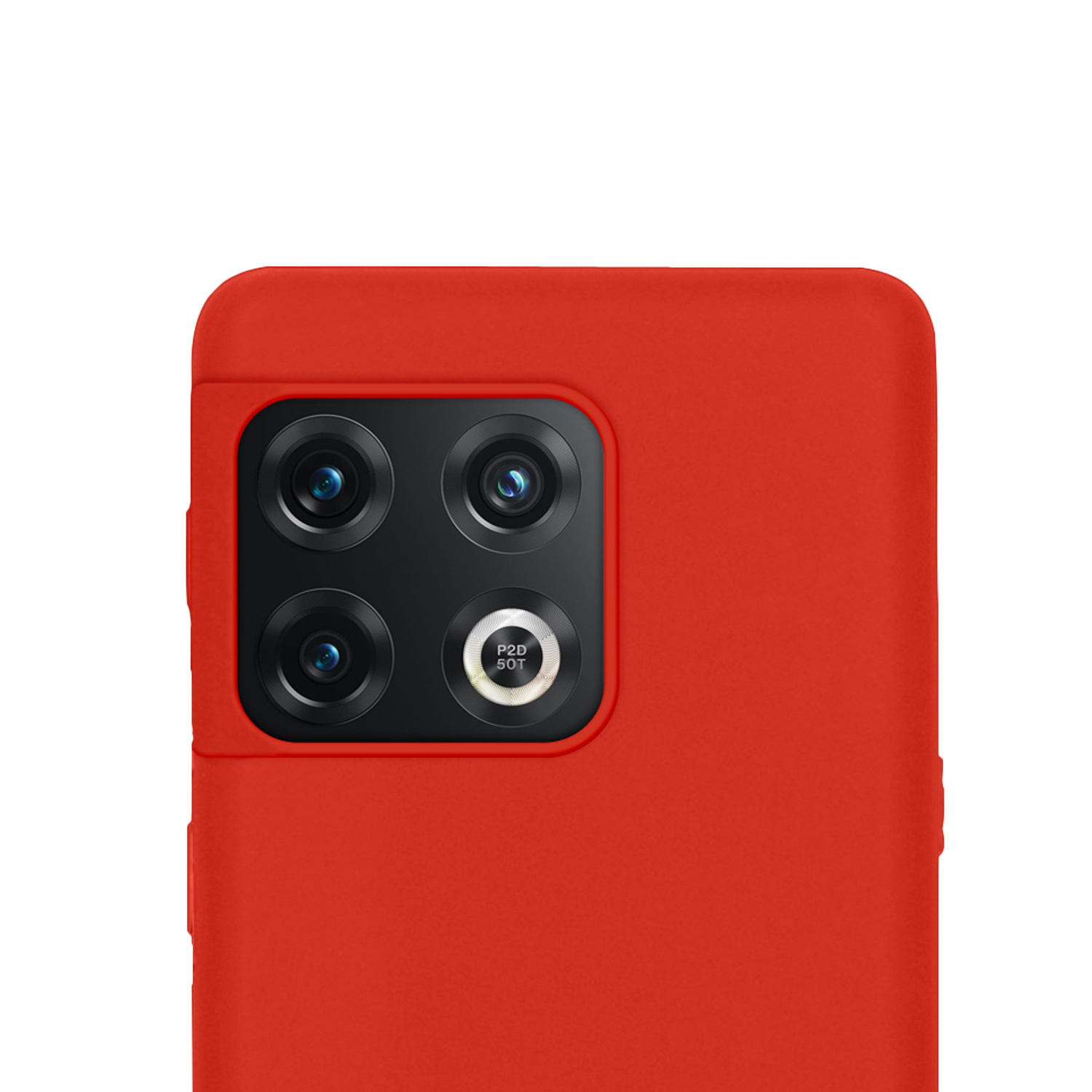 NoXx Hoes Geschikt voor OnePlus 10 Pro Hoesje Cover Siliconen Back Case Hoes Met Screenprotector - Rood