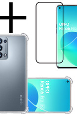 OPPO Reno 6 Pro Hoesje Transparant Cover Shock Proof Case Hoes Met Screenprotector