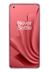 NoXx Hoes Geschikt voor OnePlus 10 Pro Hoesje Cover Siliconen Back Case Hoes Met 2x Screenprotector - Lichtroze