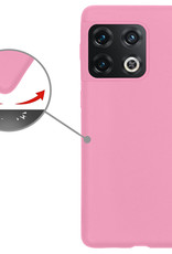 OnePlus 10 Pro Hoesje Met Screenprotector - OnePlus 10 Pro Case Licht Roze Siliconen - OnePlus 10 Pro Hoes Met Screenprotector