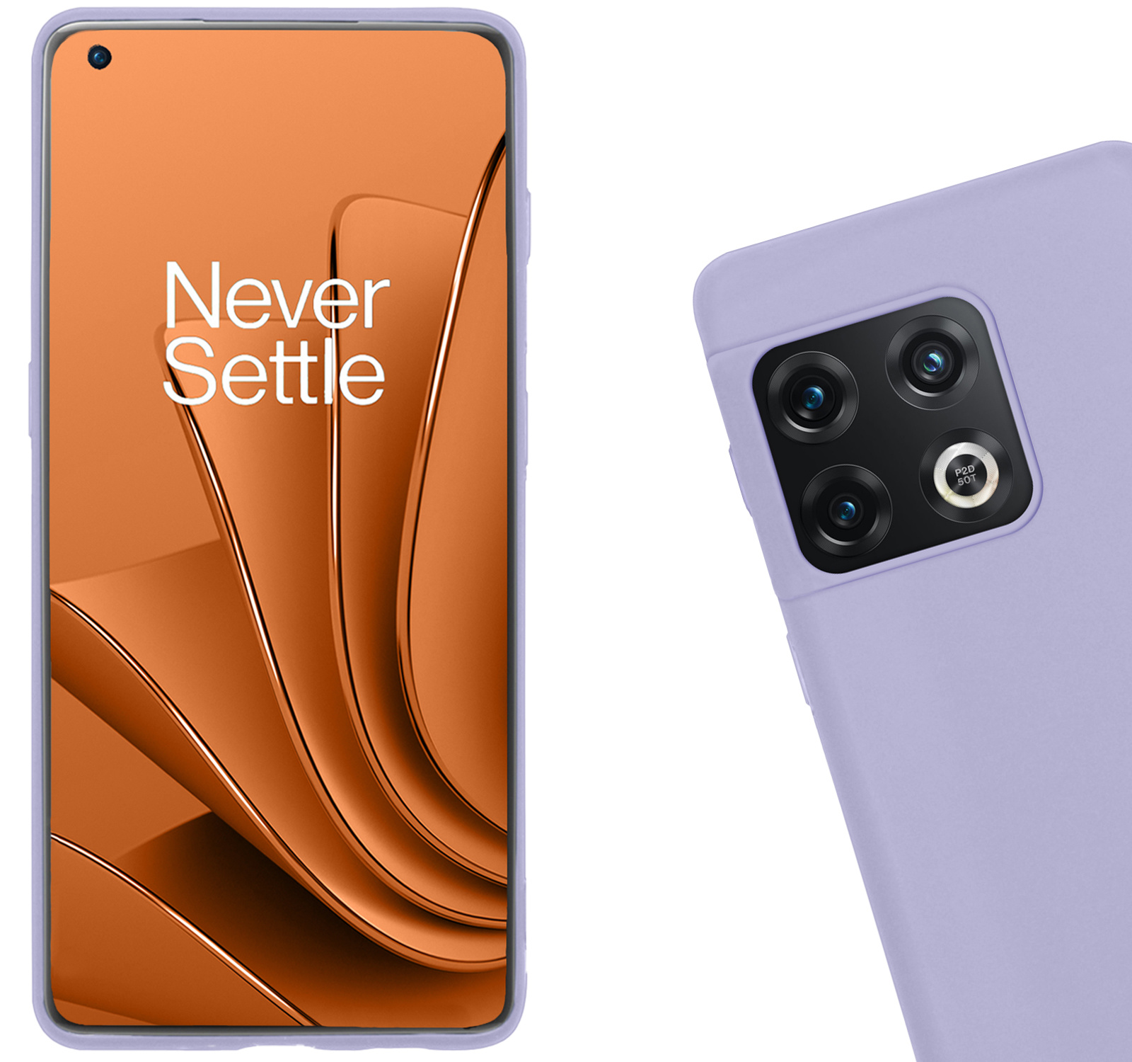 Nomfy Hoesje Geschikt voor OnePlus 10 Pro Hoesje Siliconen Cover Case Met Screenprotector - Hoes Geschikt voor OnePlus 10 Pro Hoes Back Case - Lila