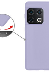 Nomfy Hoesje Geschikt voor OnePlus 10 Pro Hoesje Siliconen Cover Case Met Screenprotector - Hoes Geschikt voor OnePlus 10 Pro Hoes Back Case - Lila