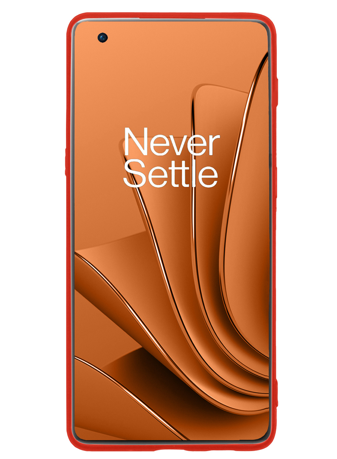 Nomfy Hoesje Geschikt voor OnePlus 10 Pro Hoesje Siliconen Cover Case Met Screenprotector - Hoes Geschikt voor OnePlus 10 Pro Hoes Back Case - Rood
