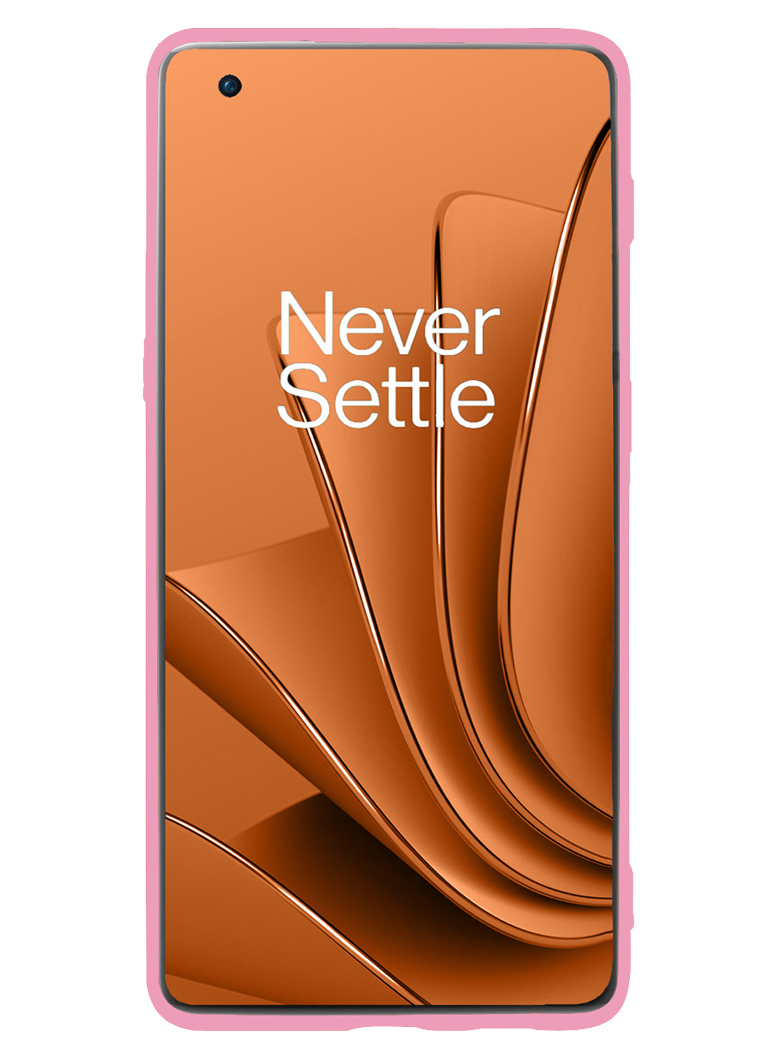 Nomfy Hoesje Geschikt voor OnePlus 10 Pro Hoesje Siliconen Cover Case Met 2x Screenprotector - Hoes Geschikt voor OnePlus 10 Pro Hoes Back Case - Lichtroze