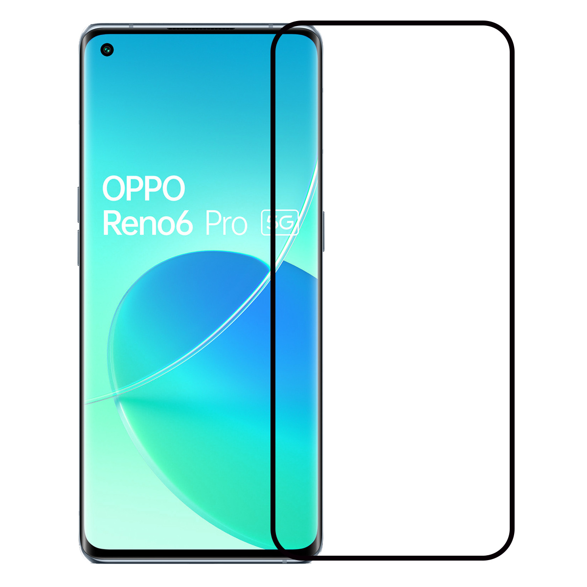 OPPO Reno 6 Pro Hoesje Back Cover Siliconen Case Hoes Met Screenprotector - Transparant
