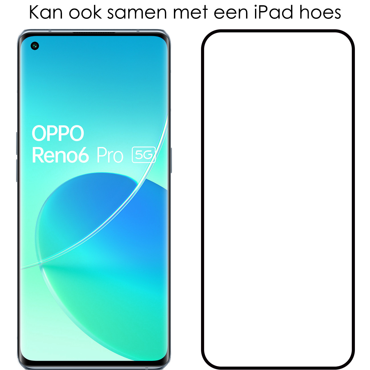 OPPO Reno 6 Pro Hoesje Back Cover Siliconen Case Hoes Met 2x Screenprotector - Transparant