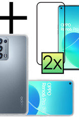 NoXx Hoes Geschikt voor OPPO Reno 6 Pro Hoesje Cover Siliconen Back Case Hoes Met 2x Screenprotector - Transparant