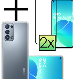 NoXx OPPO Reno 6 Pro Hoesje Siliconen Transparant Met 2x Screenprotector