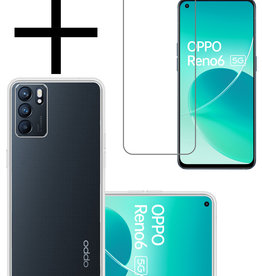 NoXx NoXx OPPO Reno 6 Hoesje Siliconen Transparant Met Screenprotector