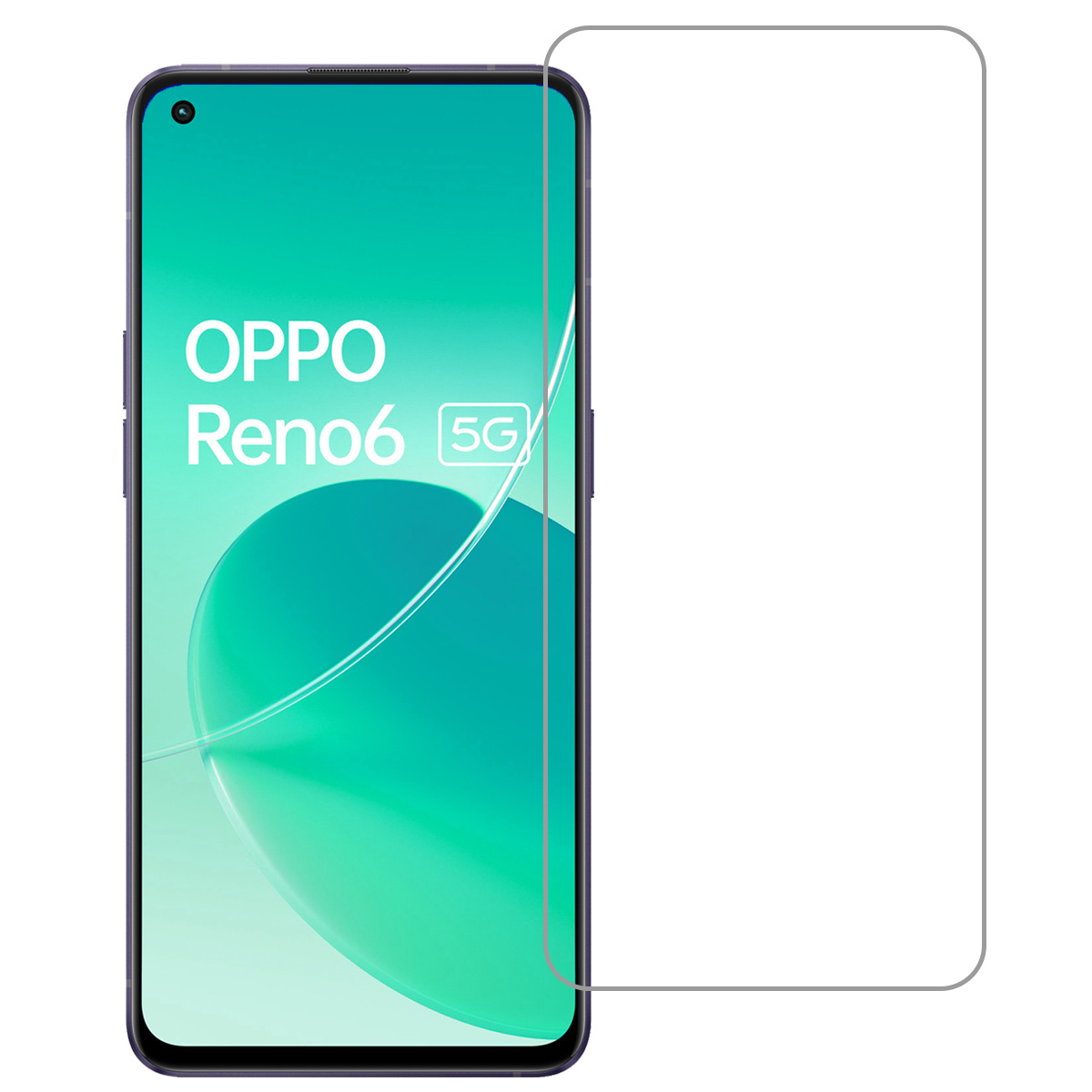 OPPO Reno 6 Hoesje Back Cover Siliconen Case Hoes Met Screenprotector - Transparant