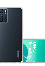 NoXx Hoes Geschikt voor OPPO Reno 6 Hoesje Cover Siliconen Back Case Hoes Met 2x Screenprotector - Transparant