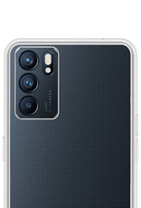 NoXx Hoes Geschikt voor OPPO Reno 6 Hoesje Cover Siliconen Back Case Hoes Met 2x Screenprotector - Transparant