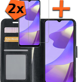 Nomfy Nomfy OPPO A16 Hoesje Bookcase Zwart Met 2x Screenprotector