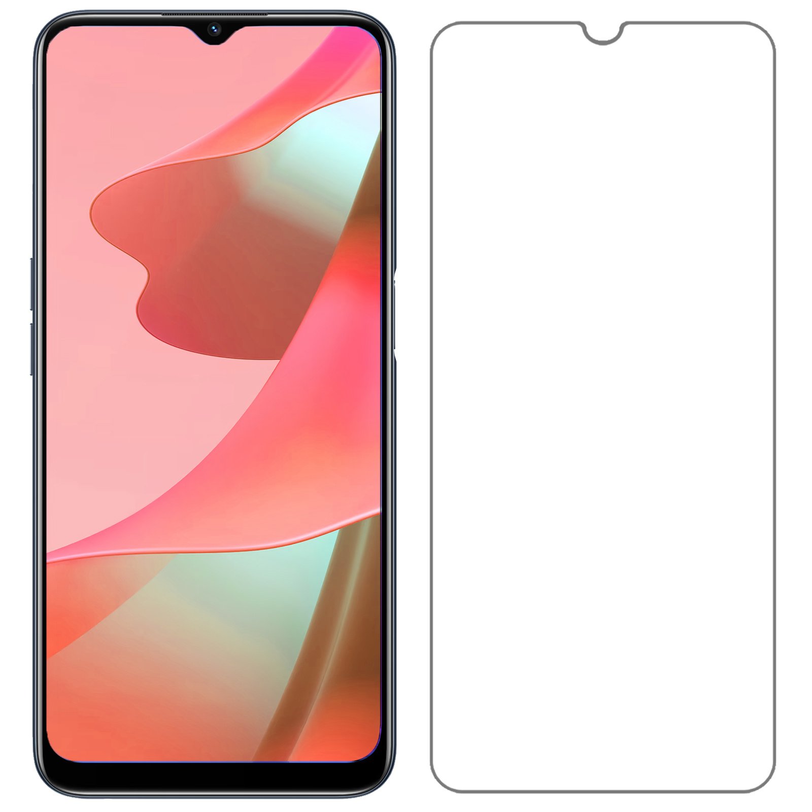 OPPO A16 Hoesje Bookcase Flip Cover Book Case Met 2x Screenprotector - Paars