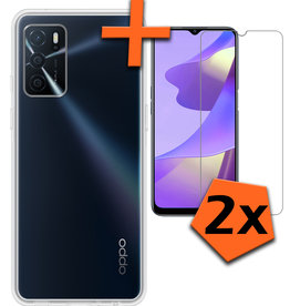 Nomfy Nomfy OPPO A16 Hoesje Siliconen Met 2x Screenprotector - Transparant