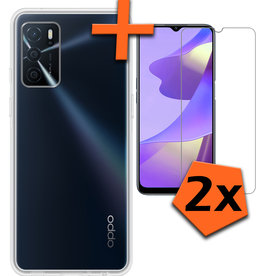 Nomfy OPPO A16 Hoesje Siliconen Met 2x Screenprotector - Transparant