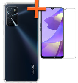 Nomfy OPPO A16 Hoesje Siliconen Met Screenprotector - Transparant