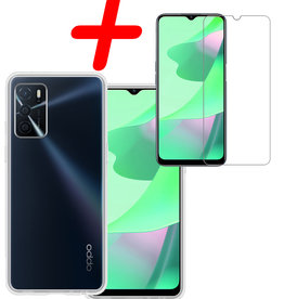 BASEY. BASEY. OPPO A16 Hoesje Siliconen Met Screenprotector - Transparant