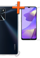 Nomfy Hoesje Geschikt voor OPPO A16 Hoesje Shock Proof Cover Case Shockproof Met Screenprotector - Hoes Geschikt voor OPPO A16 Hoes Siliconen Back Case - Transparant