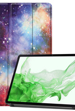 BASEY. Hoesje Geschikt voor Samsung Galaxy Tab S8 Hoes Case Tablet Hoesje Tri-fold - Hoes Geschikt voor Samsung Tab S8 Hoesje Hard Cover Bookcase Hoes - Galaxy