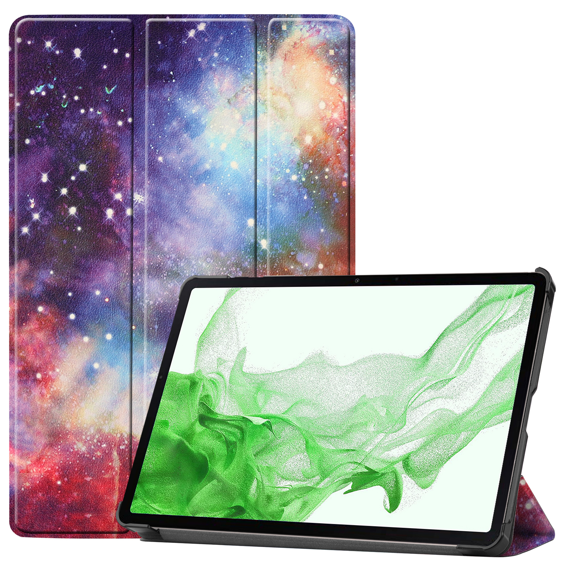 BASEY. Hoesje Geschikt voor Samsung Galaxy Tab S8 Hoes Case Tablet Hoesje Tri-fold - Hoes Geschikt voor Samsung Tab S8 Hoesje Hard Cover Bookcase Hoes - Galaxy