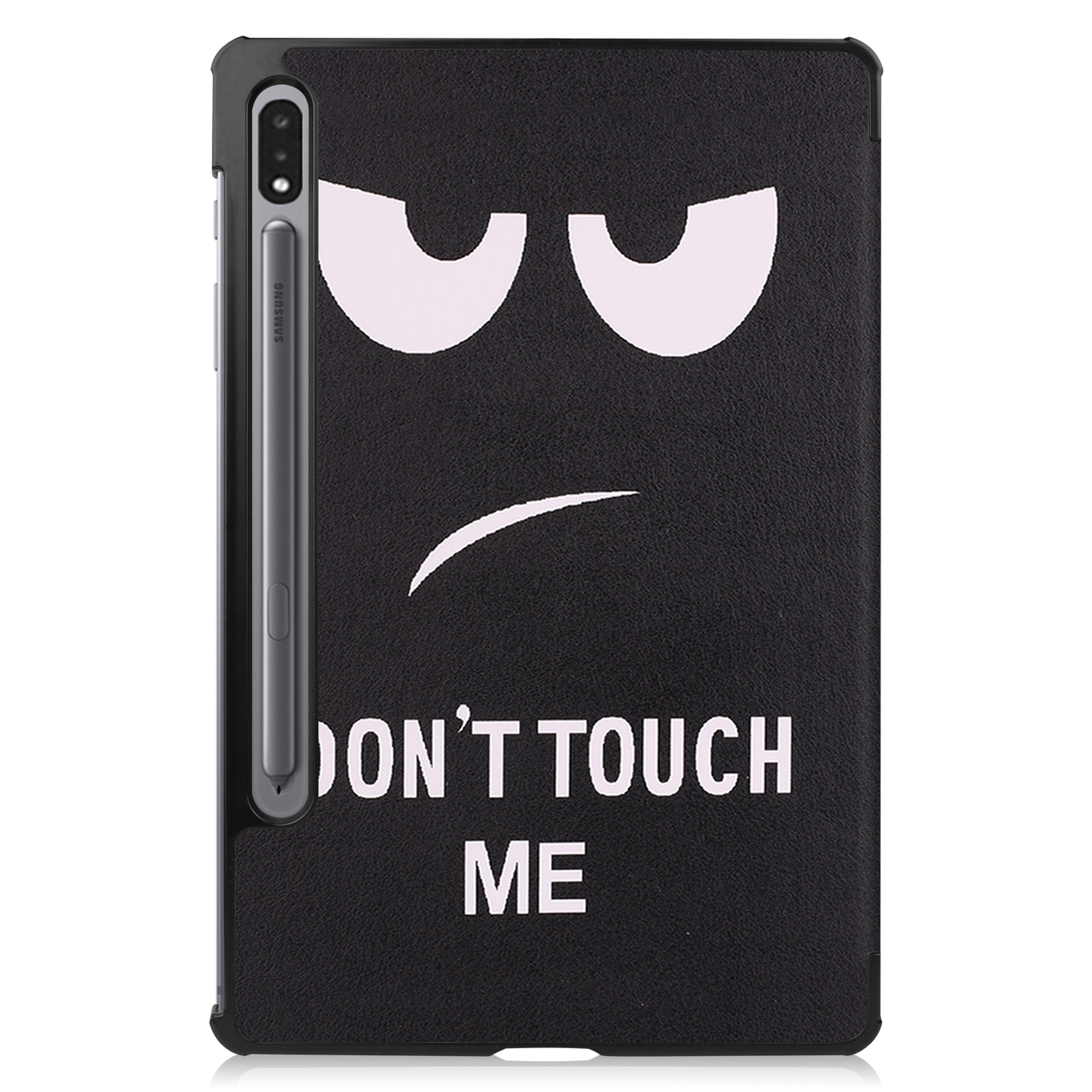 Nomfy Hoes Geschikt voor Samsung Galaxy Tab S8 Hoes Tri-fold Tablet Hoesje Case - Hoesje Geschikt voor Samsung Tab S8 Hoesje Hardcover Bookcase - Don't Touch Me