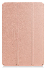 Nomfy Hoes Geschikt voor Samsung Galaxy Tab S8 Hoes Tri-fold Tablet Hoesje Case - Hoesje Geschikt voor Samsung Tab S8 Hoesje Hardcover Bookcase - Rosé goud