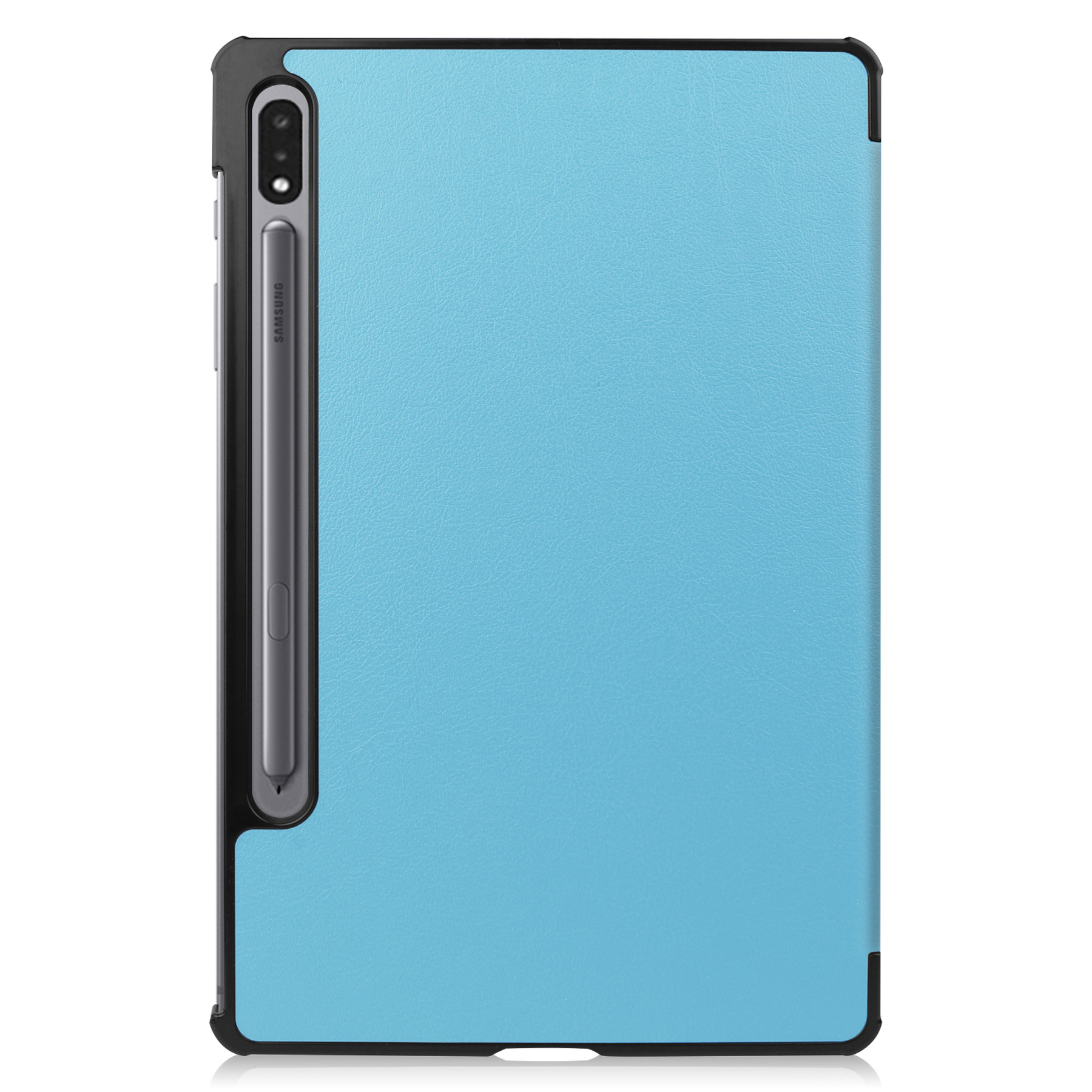Nomfy Hoes Geschikt voor Samsung Galaxy Tab S8 Hoes Tri-fold Tablet Hoesje Case - Hoesje Geschikt voor Samsung Tab S8 Hoesje Hardcover Bookcase - Lichtblauw