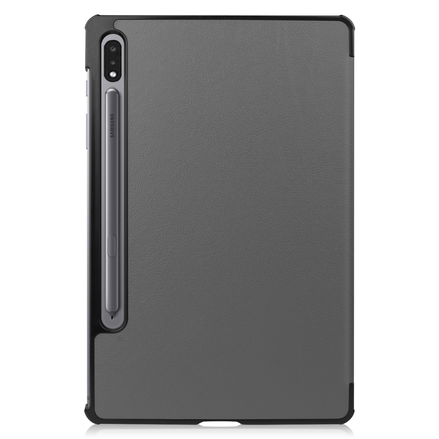 Nomfy Hoes Geschikt voor Samsung Galaxy Tab S8 Hoes Tri-fold Tablet Hoesje Case - Hoesje Geschikt voor Samsung Tab S8 Hoesje Hardcover Bookcase - Grijs
