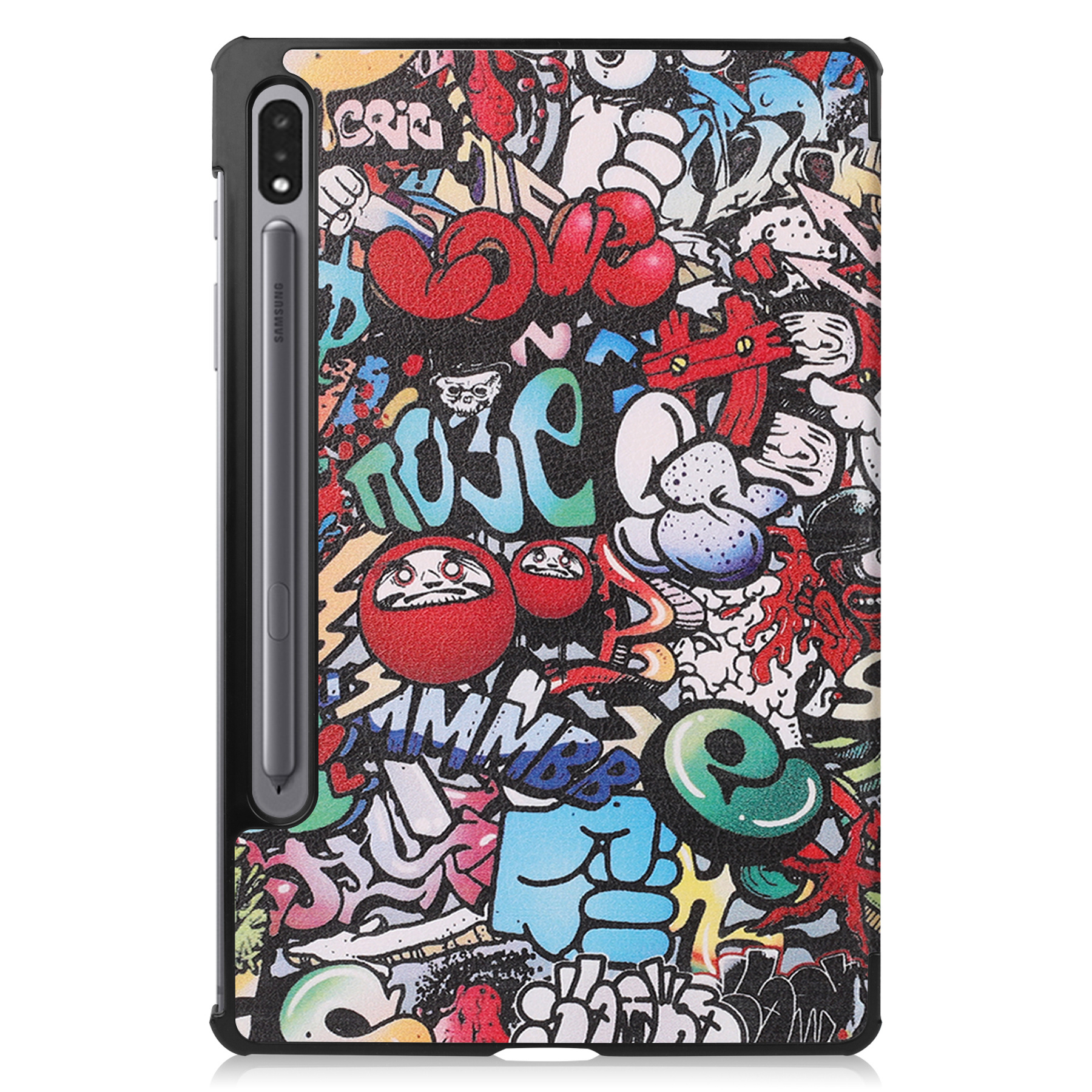 Nomfy Hoes Geschikt voor Samsung Galaxy Tab S8 Hoes Tri-fold Tablet Hoesje Case - Hoesje Geschikt voor Samsung Tab S8 Hoesje Hardcover Bookcase - Graffity
