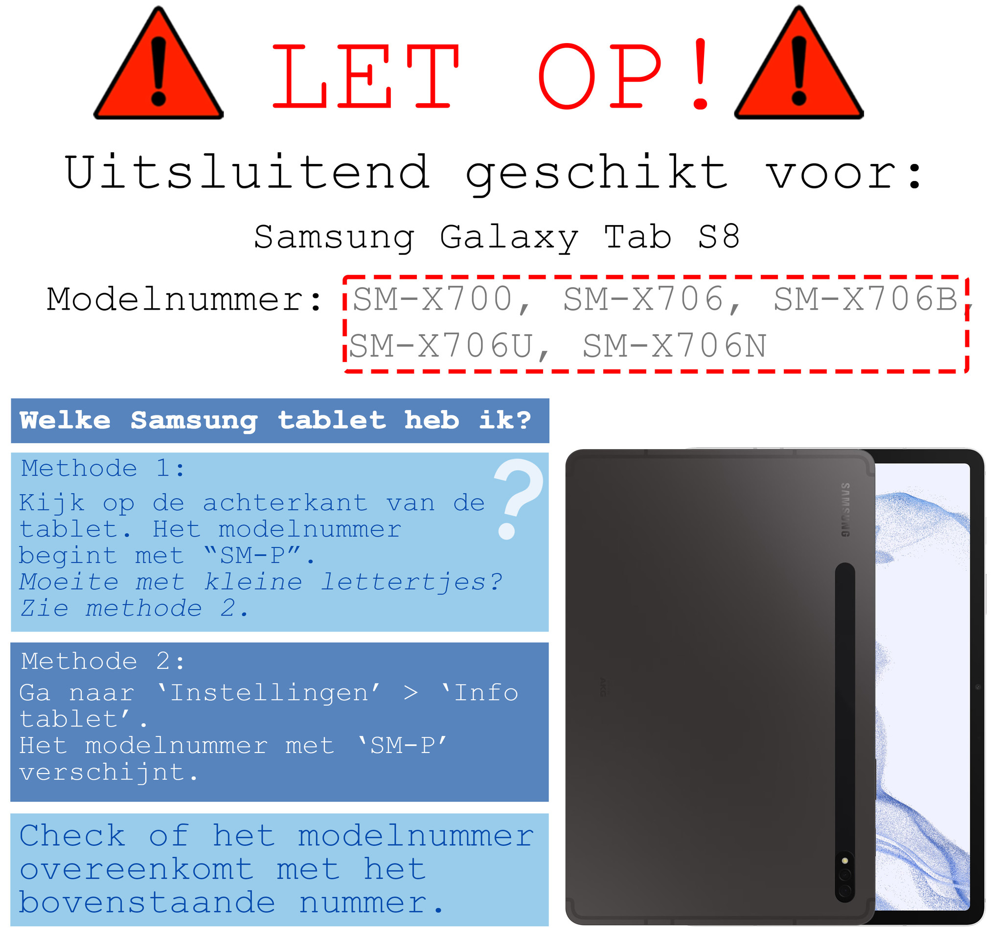 BASEY. Hoesje Geschikt voor Samsung Galaxy Tab S8 Hoes Case Tablet Hoesje Tri-fold - Hoes Geschikt voor Samsung Tab S8 Hoesje Hard Cover Bookcase Hoes - Lichtblauw