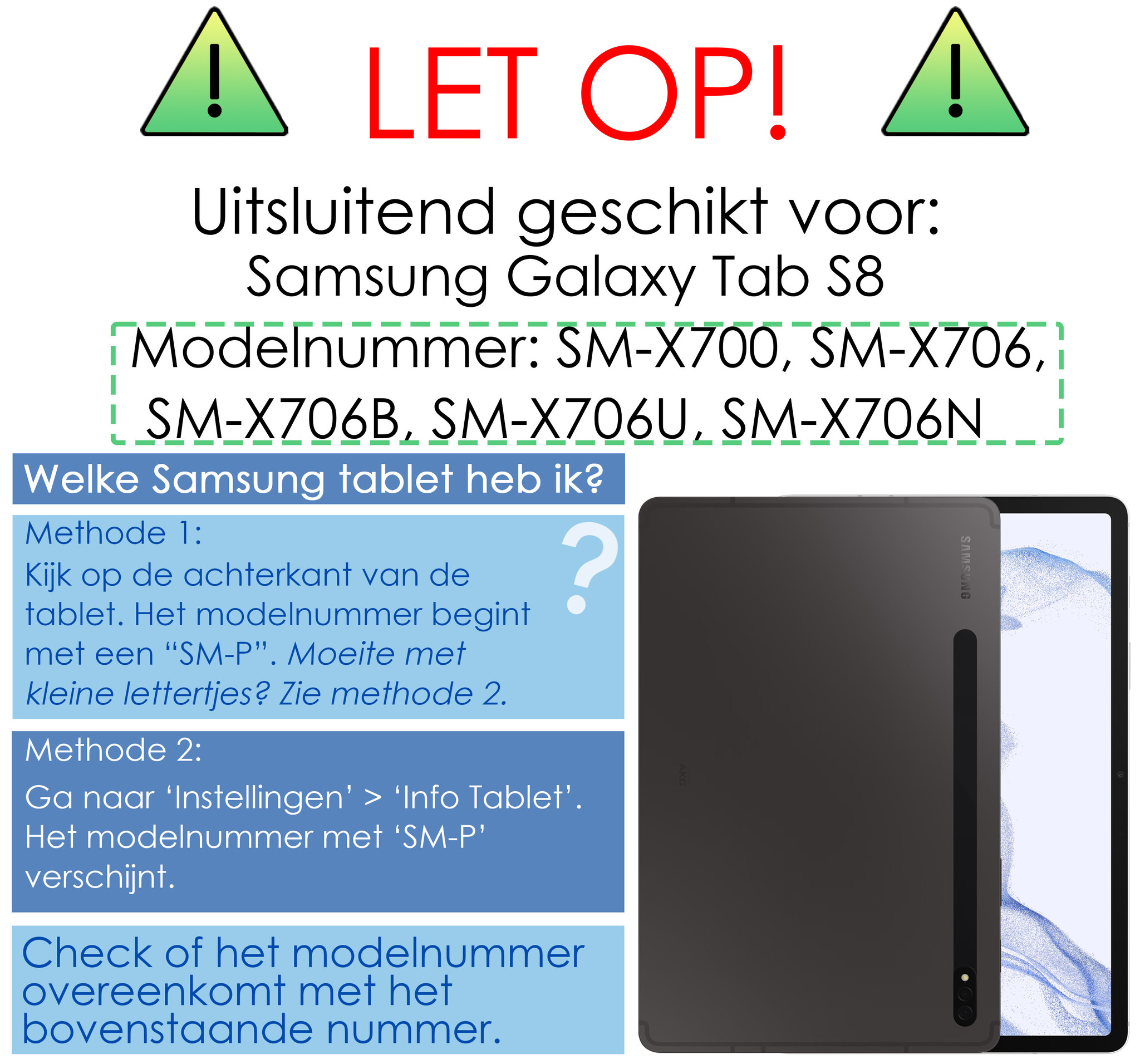 NoXx Samsung Galaxy Tab S8 Hoesje Case Hard Cover Met S Pen Uitsparing Hoes Book Case Zwart