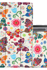 NoXx Hoesje Geschikt voor Samsung Galaxy Tab S8 Hoesje Case Hard Cover Hoes Book Case - Vlinders
