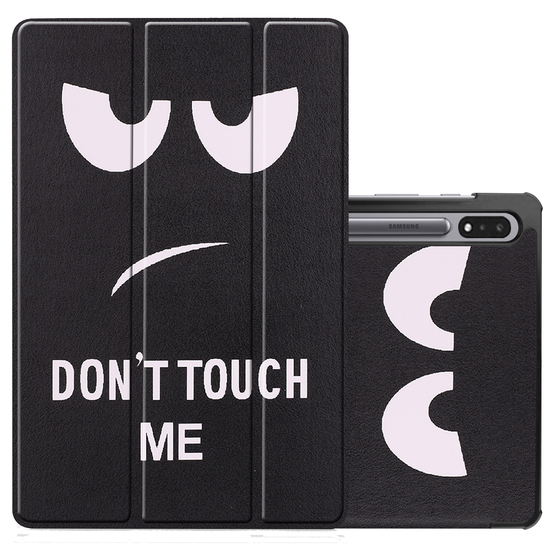 NoXx Samsung Galaxy Tab S8 Hoesje Case Hard Cover Met S Pen Uitsparing Hoes Book Case Don't Touch Me