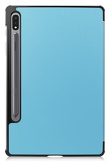NoXx Samsung Galaxy Tab S8 Hoesje Case Hard Cover Met S Pen Uitsparing Hoes Book Case Licht Blauw