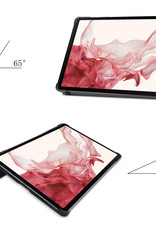 Samsung Galaxy Tab S8 Hoesje Case Hard Cover Met S Pen Uitsparing Hoes Book Case Grijs